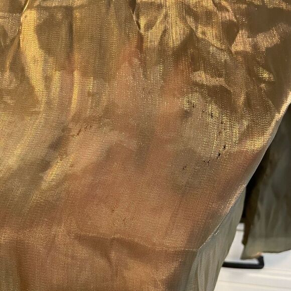 Dollskill Current Mood Womens Midi Skirt L Green Iridescent Goth Punk Side Slit - Picture 6 of 8